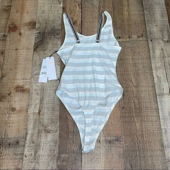 💜 BP x Claudia Sulewski Striped Ribbed Bodysuit Nwt - Picture 7 of 12